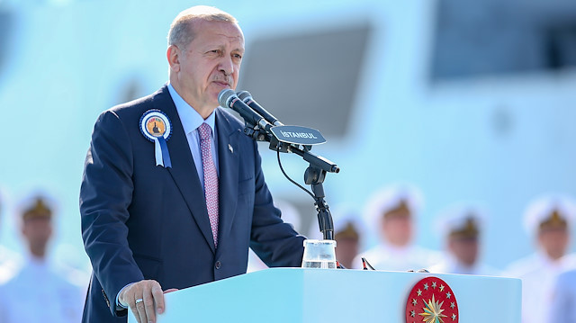 Cumhurbaşkanı Erdoğan, TCG Kınalıada'nın (F-514) Hizmete Giriş Töreni'nde konuştu.