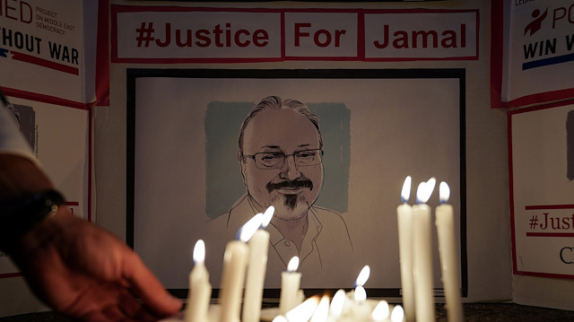 File photo: The Committee to Protect Journalists and other press freedom activists hold a candlelight vigil in front of the Saudi Embassy to mark the anniversary of the killing of journalist Jamal Khashoggi at the kingdom's consulate in Istanbul, Wednesday evening in Washington, U.S.