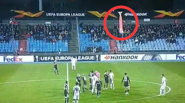 Avrupa Ligi maçında bayraklı Ermeni provakasyonu