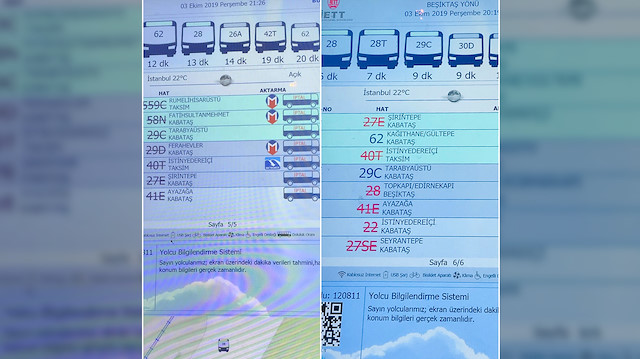 Pek çok durakta, aslında o duraktan geçmeyen otobüslerin bilgisi yer alıyordu. İstanbul'da durakların birçoğunda, saat başı geçen otobüslerin durağa ulaşmasına dakikalar kala ‘sefer iptal edilmiştir’ uyarısı yer aldı.