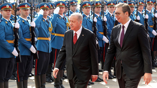 Cumhurbaşkanı Recep Tayyip Erdoğan ve Sırbistan Cumhurbaşkanı Aleksandar Vucic.