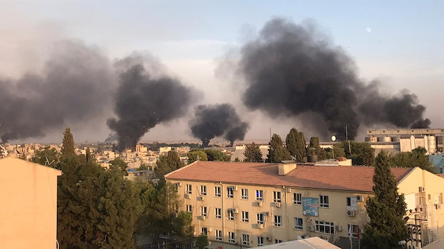 Teröristler Rasulayn'ın pek çok noktasında lastik yaktı. 