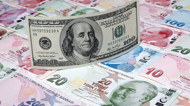 FILE PHOTO: A picture illustration shows a 100 Dollar banknote laying on various denomination Turkish lira banknotes, taken in Istanbul, January 7, 2014. REUTERS/Murad Sezer/File Photo

