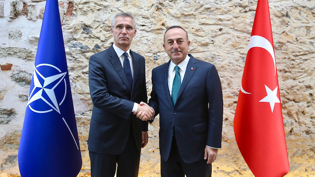NATO Secretary General Jens Stoltenberg and Turikish Foreign Minister Mevlüt Çavuşoğlu
