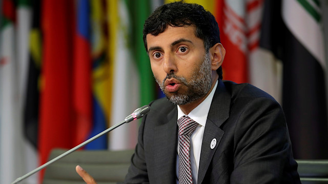 FILE PHOTO: UAE Energy Minister Suhail al-Mazrouei addresses a news conference after an OPEC meeting in Vienna, Austria, June 22, 2018. REUTERS/Heinz-Peter Bader/File Photo  
