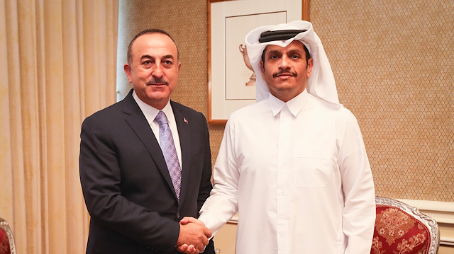 File photo: Turkish Foreign Minister Mevlüt Çavuşoğlu and Qatari Foreign Minister Sheikh Mohammed bin Abdulrahman Al Thani
