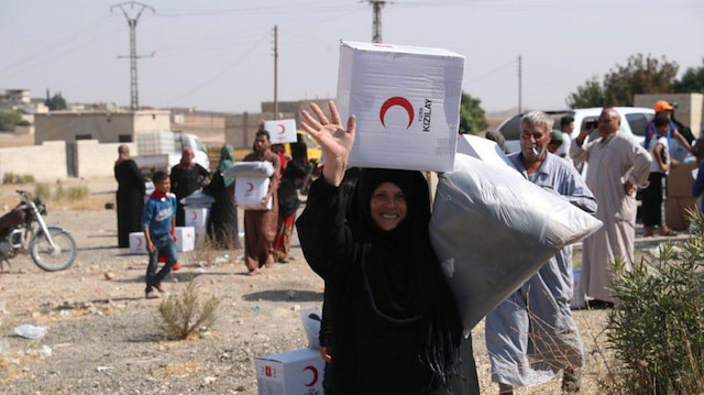 Turkish Red Crescent aid Tal Abyad


