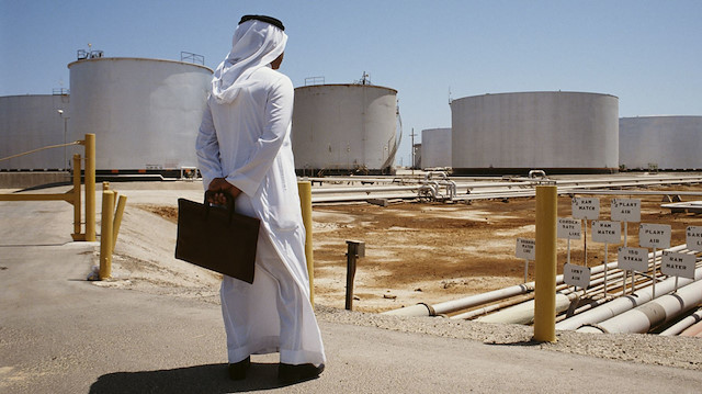 Suudi petrol şirketi Aramco'ya ait tesis.