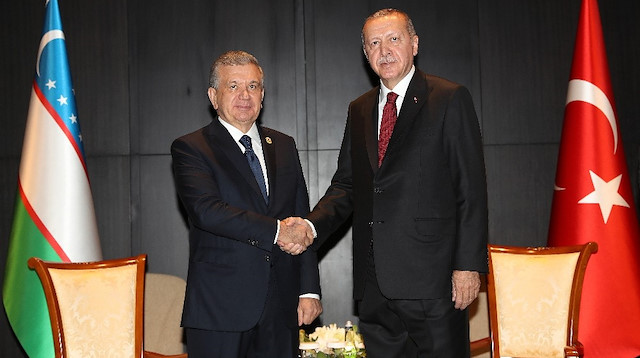 Cumhurbaşkanı Recep Tayyip Erdoğan ve Özbekistan Cumhurbaşkanı Şevket Mirziyoyev.