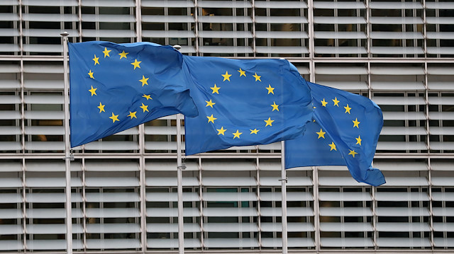 File photo: European Flags are seen outside the EU Commission headquarters