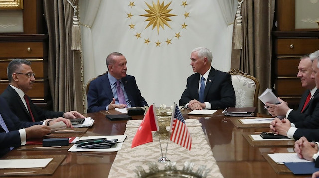 File photo: President Recep Tayyip Erdoğann - Mike Pence meeting