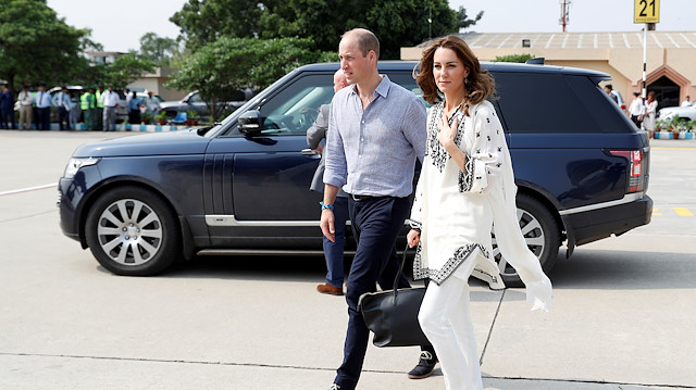 Britain's Prince William and Catherine, Duchess of Cambridge, depart from Lahore airport, Pakistan October 18, 2019.