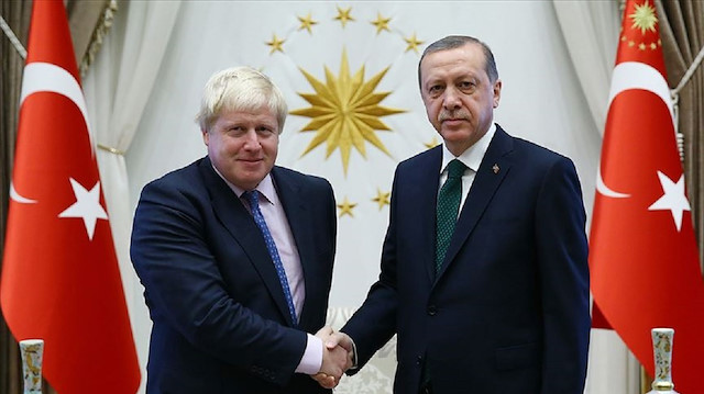 Birleşik Krallık Başbakanı Boris Johnson ile Cumhurbaşkanı Recep Tayyip Erdoğan 
