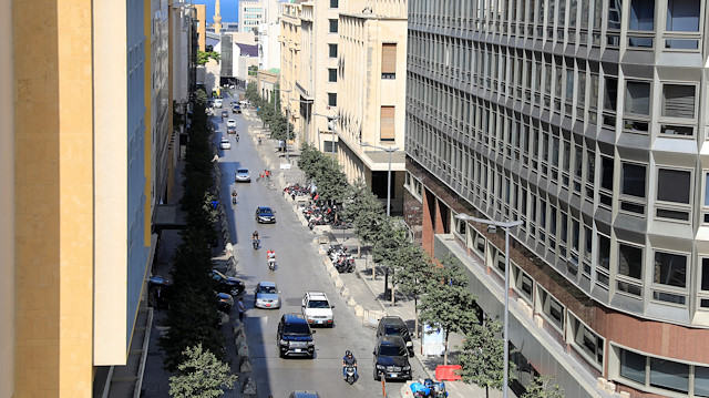 File photo: A view shows a street hosting banks and financial institutions, known as Banks Street, in Beirut 