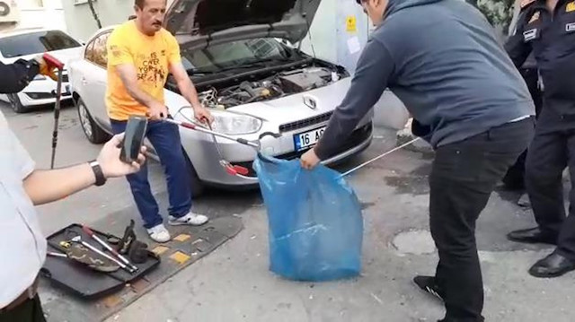 Satın aldığı otomobilin motorundan yılan çıktı: Arabayı satan kişi yılanı geri istedi