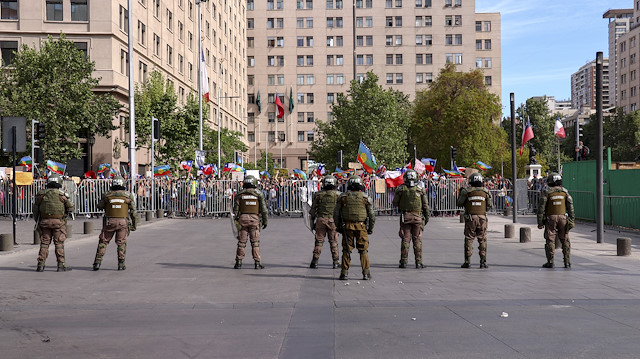 Şili'de gösterilere katılım azaldı.