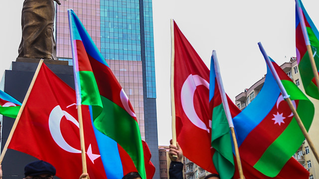File photo: Flags of Azerbaijan and Turkey 