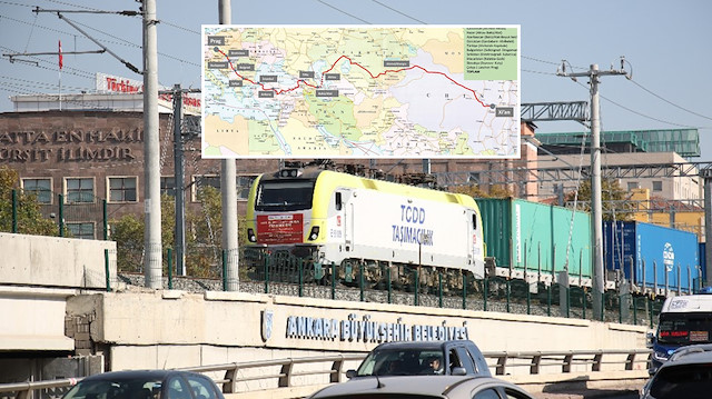Çin’den gelen yük treni Ankara'da kalkış saatini bekliyor