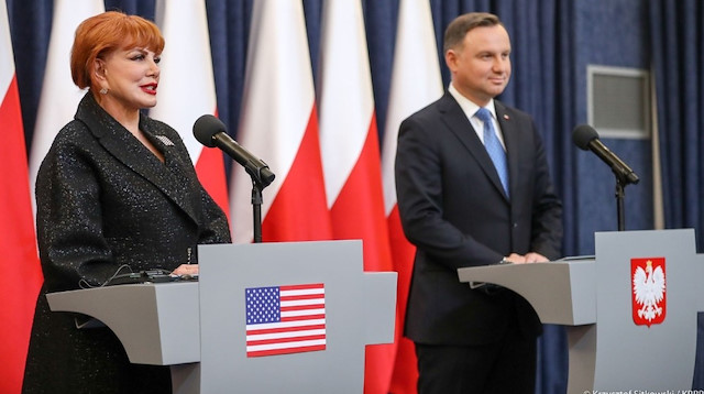 Polonya Cumhurbaşkanı Duda, ABD’nin Varşova Büyükelçisi Mostbacher.