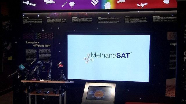 A screen grab showing a presentation about "The MethaneSAT "