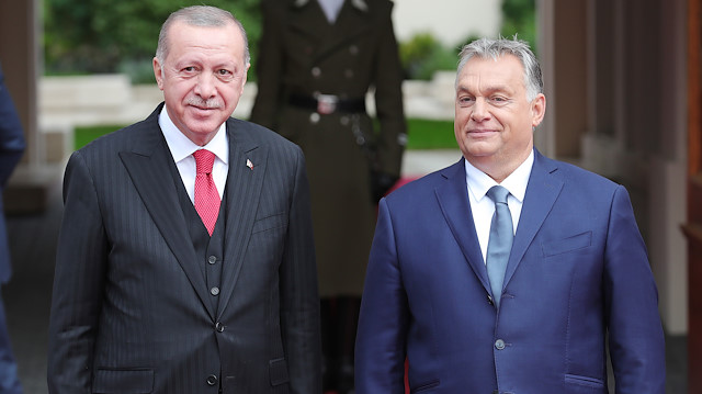Cumhurbaşkanı Recep Tayyip Erdoğan, Macaristan Cumhurbaşkanı Janos Ader.