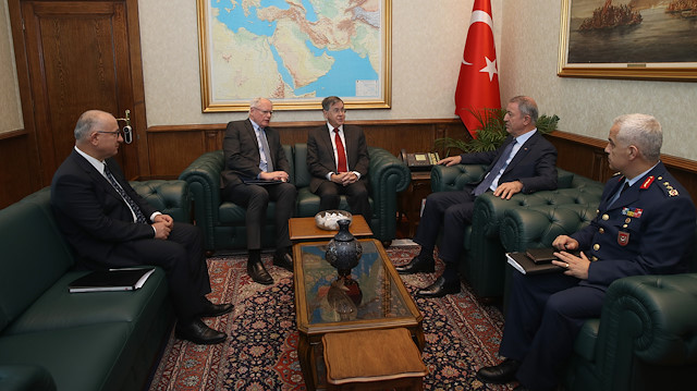Turkish National Defense Minister Hulusi Akar received the U.S. Syria envoy, James Jeffrey, and the U.S. ambassador to Turkey, David Satterfield
