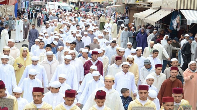 صورة من الإرشيف لطلبة القرآن الكريم والحفاظ الجدد في دولة المغرب 2019