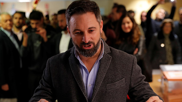 The far-right VOX party leader and candidate Santiago Abascal attends voting during Spain's general election in Madrid, Spain, November 10, 2019. REUTERS/Susana Vera


