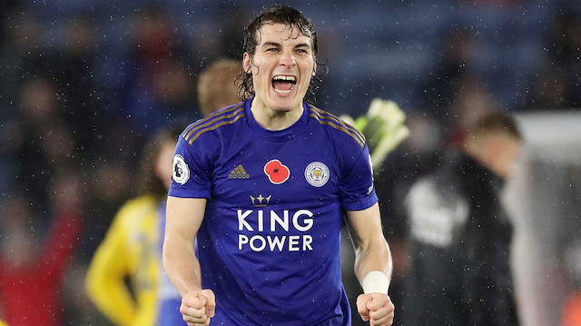 Çağlar Söyüncü'nğn galibiyet sevinci.