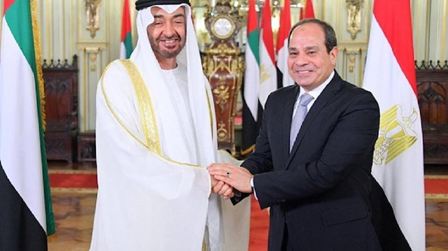 Egypt's President Abdel Fattah al-Sisi and the crown prince of Abu Dhabi Mohammed bin Zayed al-Nahyan
