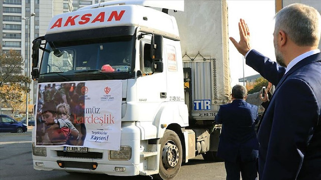 "قيصري" التركية ترسل 20 شاحنة مساعدات إلى سوريا