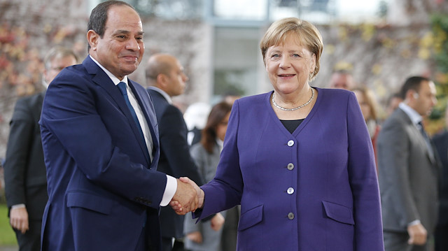 Egypt's Sisi with German Chancellor Angela Merkel