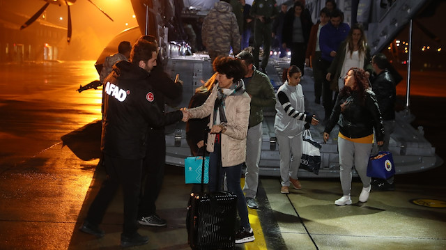 Stranded Turkish citizens in Albania arrive home
