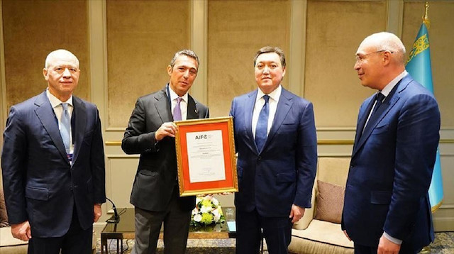 Kazakh Premier Askar Mamin presented the registration certificate of Otokar Central Asia to Ali Koc, the vice chairman of Koc Holding and chairman of Otokar.