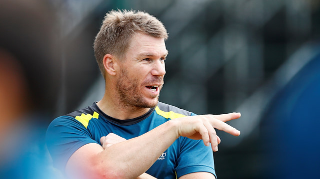 FILE PHOTO: Cricket - Australia Nets - Emirates Old Trafford, Manchester, Britain - September 2, 2019 Australia's David Warner during nets