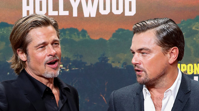 Cast members Brad Pitt and Leonardo DiCaprio pose as they arrive for the Berlin premiere of "Once Upon a Time in Hollywood",in Berlin, Germany, August 1, 2019. REUTERS/Fabrizio Bensch

