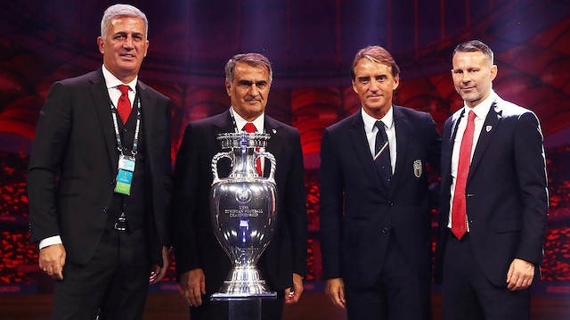 EURO 2020 A Grubu'nda yer alan A Milli Takımımızın rakipleri İtalya, İsviçre ve Galler oldu. Rakiplerimizden İtalya'nın hocası Roberto Mancini ve Galler'in Teknik Direktörü Ryan Giggs kurayı yorumladı.