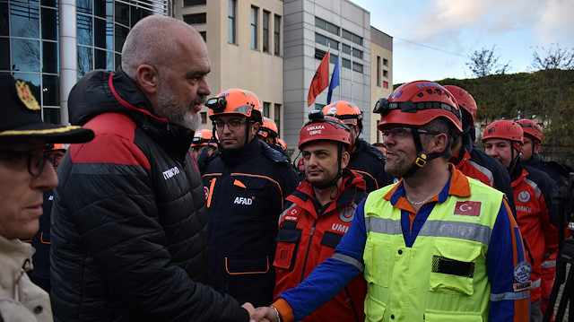 Albanian PM Edi Rama visits search and rescue teams in Durres

