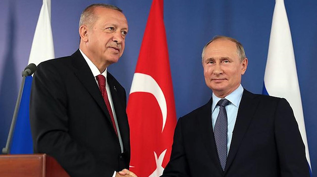 Cumhurbaşkanı Erdoğan ile Rusya Devlet Başkanı Putin