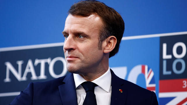 France's President Emmanuel Macron arrives for the NATO leaders summit in Watford, Britain December 4, 2019. REUTERS/Henry Nicholls

