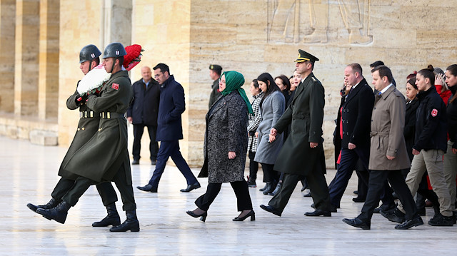 Turkish Minister of Labour, Social Services and Family Zehra Zumrut Selcuk visits Anitkabir, the mausoleum of Ataturk, on the 85th anniversary of granting the right to the Turkish women to elect and be elected in Ankara, Turkey 