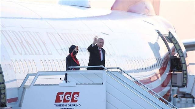 أردوغان يصل أنقرة قادمًا من لندن