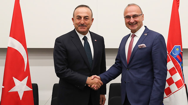 Turkey's FM Mevlüt Çavuşoğu & Croatia's FM Gordan Grlic Radman 