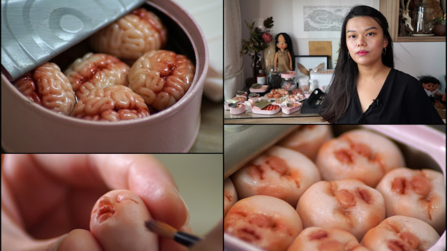 Singaporean artist Qixuan Lim   channels 'creepy-cute' with baby heads in sushi rolls