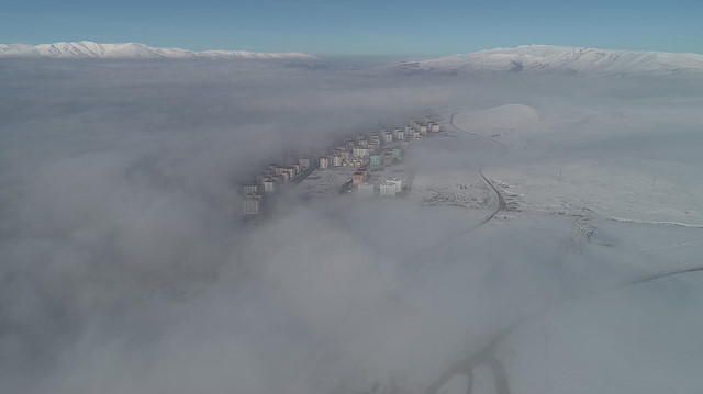Yoğun sis altındaki Erzurum