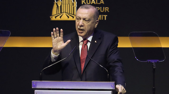 Turkey's President Recep Tayyip Erdogan speaks during Kuala Lumpur Summit in Kuala Lumpur, Malaysia, December 19, 2019. REUTERS/Lim Huey Teng  