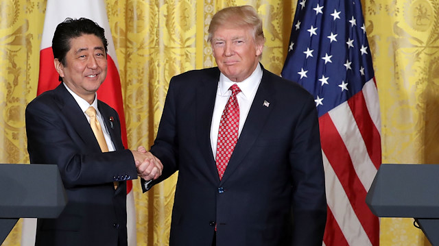 ABD Başkanı Donald Trump ile Japonya Başbakanı Abe Şinzo