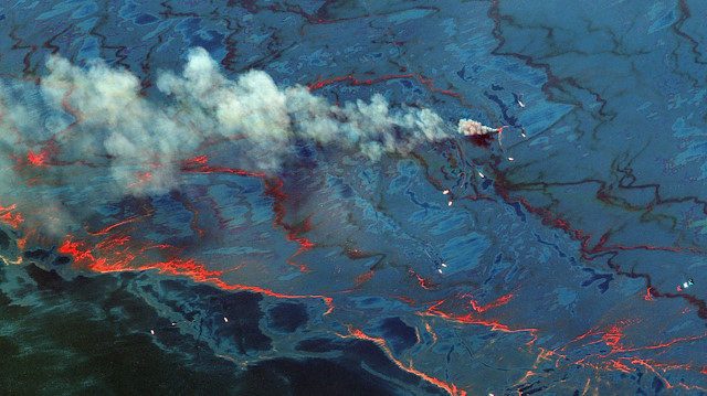 An oil spill in the Gulf of Mexico is seen in this WorldView-2 multi-spectral handout image taken June 10, 2010 and released on December 24, 2019 by Maxar Technologies