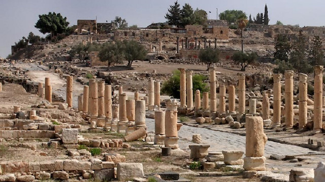 Umm Qais, an ancient Roman town which is home to the ancient ruins of the Greek city of Gadara.