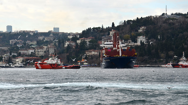 A Liberia-flagged cargo ship ran ashore of the Bosphorus Strait